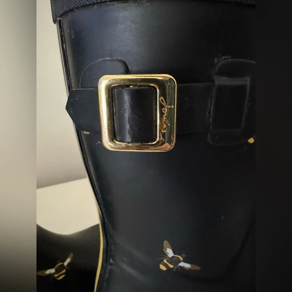 Joules Navy Bee Patterned Rain Boots - Picture 4 of 6